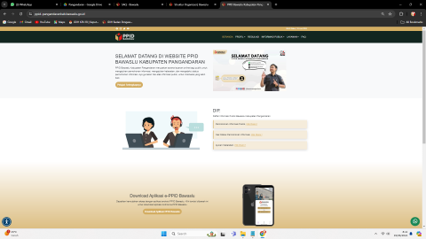 laman utama website ppid bawaslu pangandaran